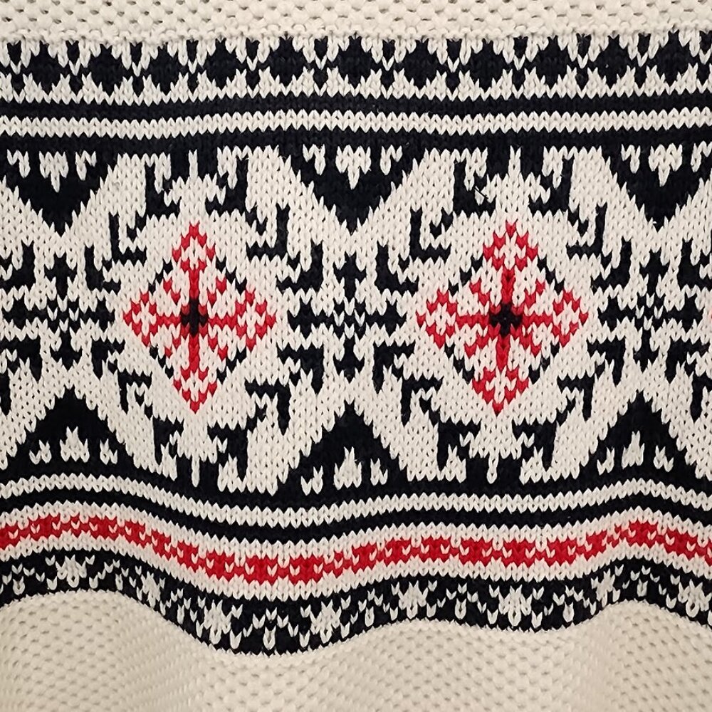 IZOD Fair Isle White 1/4 Zip Sweater Men's Size XL - Picture 8 of 8